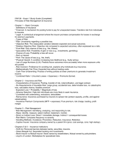 FIN138 Exam 1 Study Guide: Risk Management & Insurance