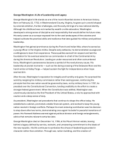 George Washington: Leadership & Legacy