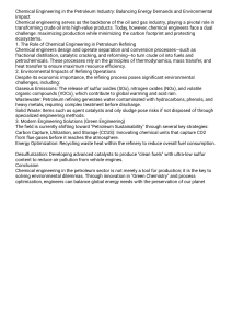 Chemical Engineering in Petroleum: Energy vs Environment