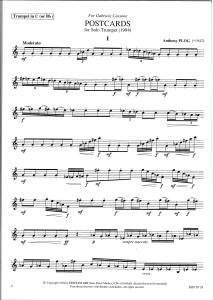 Postcards for Solo Trumpet by Anthony Plog (1994)