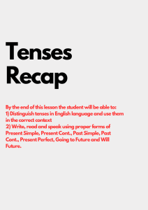 English Tenses Recap Workbook