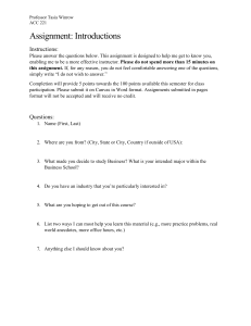 ACC 221 Introduction Assignment by Professor Tasia Winrow
