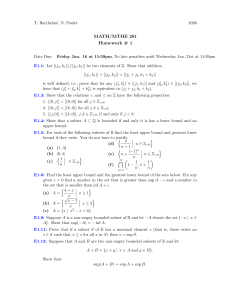 MATH/MTHE 281 Homework 1: Real Analysis Problems