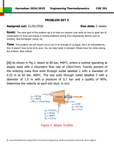 Engineering Thermodynamics Problem Set 5 CHE 201