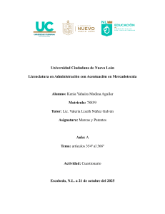 Cuestionario: Art&iacute;culos 354-366 Ley Propiedad Industrial