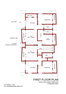 Plan Podłogowy Pierwszego Piętra - Układ Mieszkania