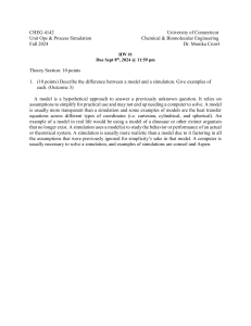 CHEG 4142 HW 1: Unit Ops & Process Simulation