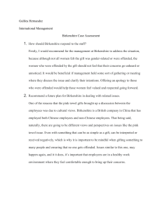 Birkenshire Case Assessment: Management Response & Future Plan
