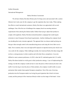 Harley-Davidson International Management Challenges Case Study