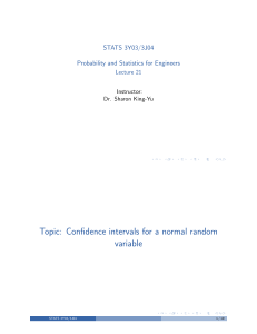 Confidence Intervals for Normal Random Variable
