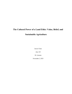 The Cultural Power of a Land Ethic: Sustainable Agriculture