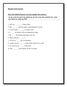 Phrasal Verbs Exercise Worksheet