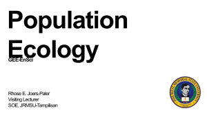 Population Ecology Lecture Notes