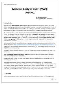Malware Analysis Series: Article 1 - Unpacking & C2 Extraction