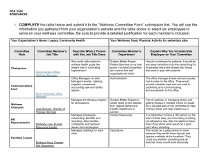Wellness Committee Assignment: Physical Activity for Sedentary Jobs