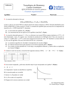 Examen de Dise&ntilde;o de Reactores Qu&iacute;micos - IQ2011B