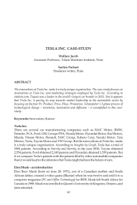 Tesla Inc. Case Study: Innovations & Marketing Strategies