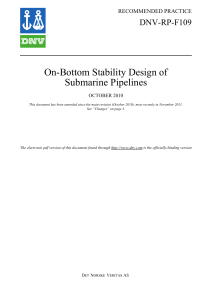 DNV-RP-F109: Submarine Pipeline On-Bottom Stability Design