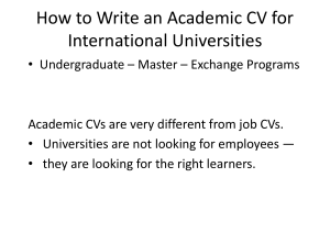 How to Write an Academic CV for International Universities