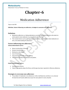 Chapter 6: Medication Adherence - Definition, Factors, Strategies