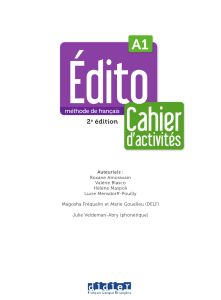 &Eacute;dito A1 Cahier d'activit&eacute;s 2e &eacute;dition - M&eacute;thode de fran&ccedil;ais