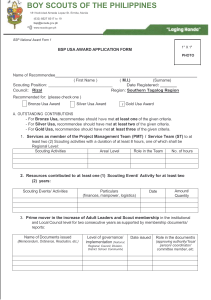 BSP USA Award Application Form - Boy Scouts of the Philippines