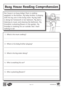 Busy House Reading Comprehension Worksheet