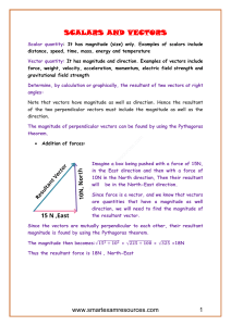 Scalars and Vectors: Physics Basics