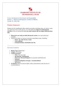 Introduction to Environment and Sustainability: Anthropogenic Activities & Pollution Assignment