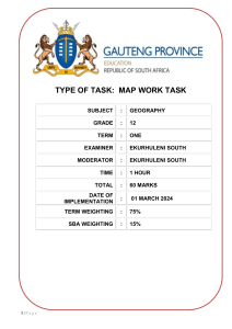 Grade 12 Geography Map Work Exam