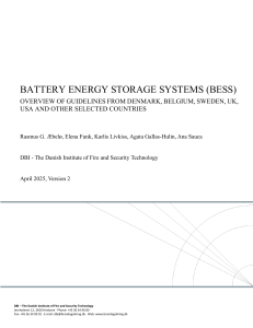 BESS Safety Guidelines: International Overview