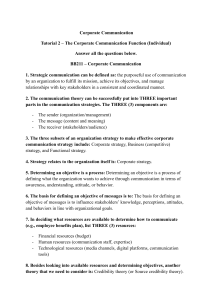 Corporate Communication Tutorial 2: Function & Case Study