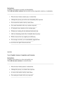Year 6 English Sentence Completion Worksheet