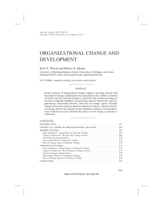 Organizational Change and Development: Episodic vs Continuous Change