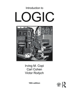 Introduction to Logic Textbook by Copi, Cohen, Rodych
