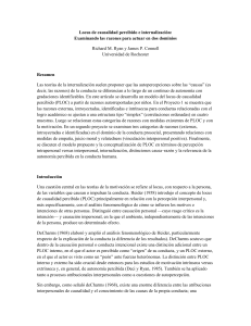 Locus de causalidad percibido e internalizaci&oacute;n: Razones para actuar