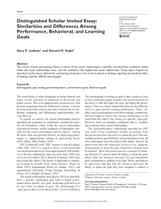 Similarities and Differences Among Performance, Behavioral, and Learning Goals
