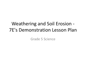 Grade 5 Weathering and Soil Erosion Lesson Plan