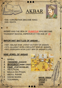 Akbar Mughal Emperor History Study Notes