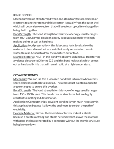 Types of Chemical Bonds: Ionic, Covalent, Metallic