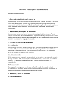Procesos Psicol&oacute;gicos de la Memoria