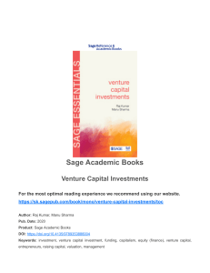 Venture Capital Investments Academic Book