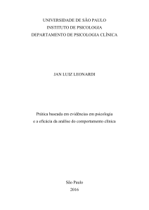 Pr&aacute;tica baseada em evid&ecirc;ncias em psicologia e an&aacute;lise do comportamento cl&iacute;nica