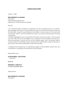 Justification Letter for Missing Work Log-in