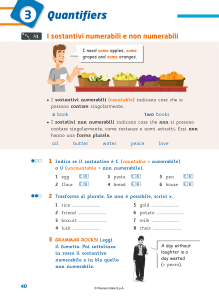 Quantificatori: Sostantivi numerabili e non numerabili - Grammatica inglese A1