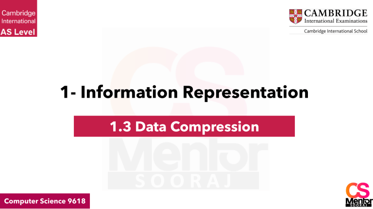 Data Compression in Computer Science 9618