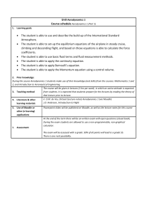 Aerodynamics 1 Course Schedule: Learning Goals & Syllabus