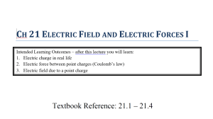 Electric Field and Electric Forces I Lecture