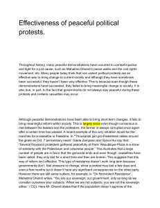 Effectiveness of Peaceful Political Protests Essay