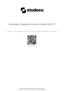 Cambridge Checkpoint Science Oct 2024 P1 Exam